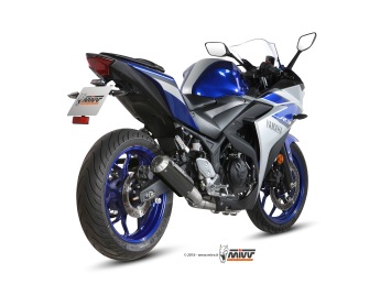 Mivv MK3 Carbon Compleet Uitlaatsysteem zonder E-keur Yamaha YZF-R25 2015 > 2024