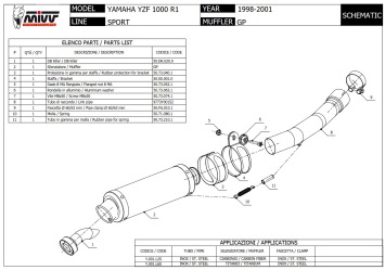 Mivv GP Carbon Slip-on Einddemper met E-keur Yamaha YZF 1000 R1 1998 > 2001