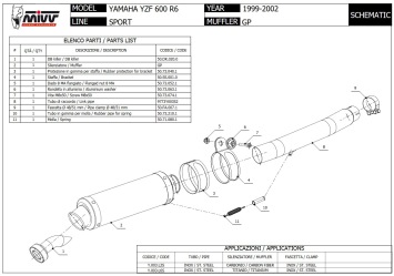 Mivv GP RVS Black Slip-on Einddemper met E-keur Yamaha YZF 600 R6 1999 > 2002