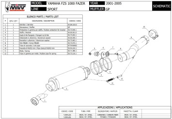 Mivv GP RVS Black Slip-on Einddemper met E-keur Yamaha FZS 1000 Fazer 2001 > 2005