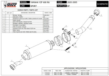Mivv GP Carbon Slip-on Einddemper met E-keur Yamaha YZF 600 R6 2003 > 2005