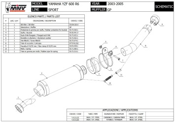 Mivv GP RVS Black Slip-on Einddemper met E-keur Yamaha YZF 600 R6 2003 > 2005
