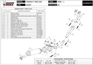 Mivv GP RVS Black Compleet Uitlaatsysteem met E-keur Yamaha T-MAX 500 2008 > 2011