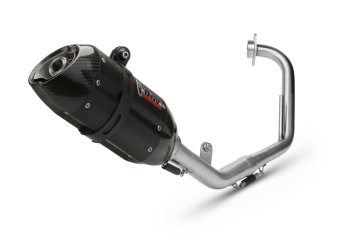 Mivv Suono RVS Black Compleet 1in1 Uitlaatsysteem met E-keur Yamaha YZF R125 2008 > 2013