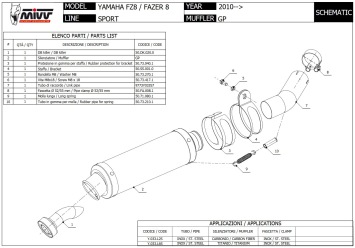 Mivv GP Carbon Slip-on Einddemper met E-keur Yamaha FZ8 / Fazer 8 2010 > 2016