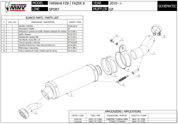 Mivv GP RVS Black Slip-on Einddemper met E-keur Yamaha FZ8 / Fazer 8 2010 > 2016
