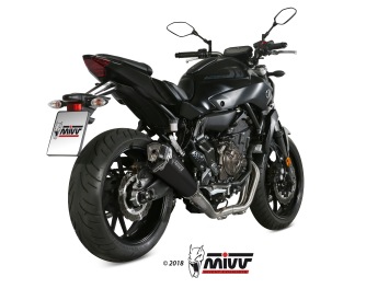 Mivv Delta Race RVS Black High Version Compleet Uitlaatsysteem met E-keur Yamaha MT07 2014 > 2024
