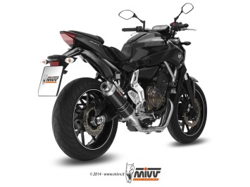 Mivv GP RVS Black Compleet Uitlaatsysteem met E-keur Yamaha MT-07 2014 > 2024
