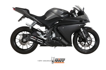 Mivv Suono RVS Black Compleet 1in1 Uitlaatsysteem met E-keur Yamaha YZF R125 2014 > 2018