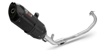 Mivv Suono RVS Black Compleet 1in1 Uitlaatsysteem met E-keur Yamaha MT-125 2015 > 2019