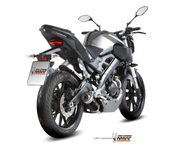 Mivv GP RVS Black Compleet Uitlaatsysteem met E-keur Yamaha MT-125 2015 > 2019