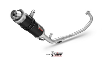 Mivv GP RVS Black Compleet Uitlaatsysteem met E-keur Yamaha MT-125 2015 > 2019
