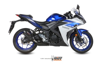 Mivv Suono RVS Black Slip-on Einddemper met E-keur Yamaha YZF R3 2015 > 2024