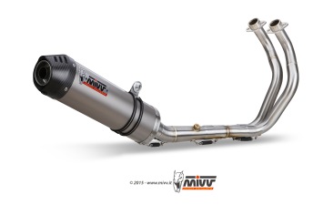 Mivv Oval Titanium met Carbon Endcap Compleet Uitlaatsysteem met E-keur Yamaha Tracer 700 / GT 2016 > 2020