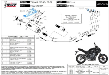 Mivv GP Pro RVS Black High Mount Compleet Uitlaatsysteem met E-keur Yamaha MT-07 2021 > 2024