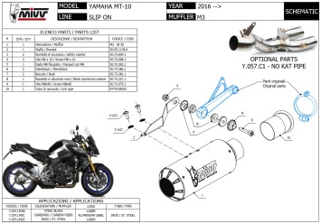 Mivv MK3 Carbon Einddemper met E-keur Yamaha MT-10 / FZ-10 2016 > 2022
