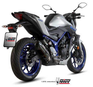 Mivv Suono RVS Black Slip-on Einddemper met E-keur Yamaha MT-03 2016 > 2024