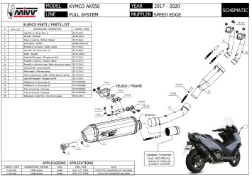 Mivv Speed Edge RVS Black Compleet 2-1 Uitlaatsysteem met E-keur Kymco AK550 2017 > 2020