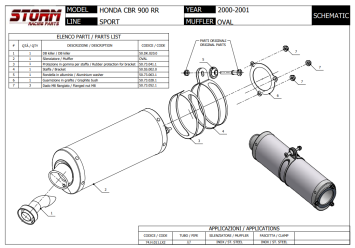 Storm By Mivv Oval RVS Einddemper Met E-keur HONDA CBR 900 RR 2000 - 2001