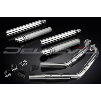 Delkevic COM37B5 volledig systeem Slash Cut RVS 550mm zonder e-keur - Suzuki VL800 Intruder Volusia (2001-2016)