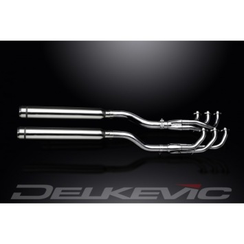 Delkevic Volledig Uitlaatsysteem - HONDA GL1500C F6C VALKYRIE 96-03 FULL 6-2 EXHAUST 550MM SILENCER BULLNOSE BAFFLE - zonder E-KEUR
