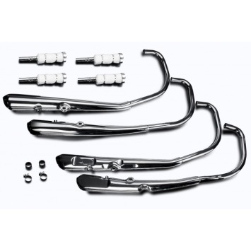 Volledig uitlaatsysteem verchroomd zonder e-keur - KAWASAKI Z1 Z1A Z1B Z900A4 1972-1976