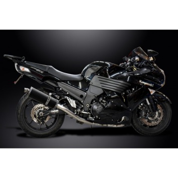Delkevic volledig systeem 4-1 OVAL CARBON 350MM zonder e-keur - KAWASAKI ZZR1400 2008-2011