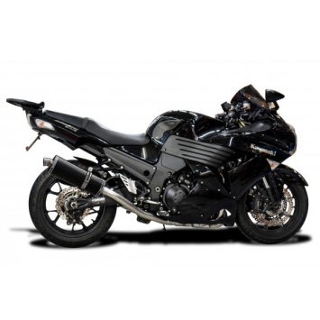 Delkevic volledig systeem 4-1 OVAL CARBON 350MM zonder e-keur - KAWASAKI ZZR1400 2008-2011