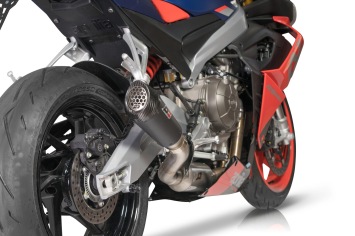 QD Exhaust Full system Titanum Gunshot Dark Matter met E-keur Aprilia Tuono 660 2021 - 2023