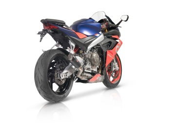 QD Exhaust Full system Titanum Gunshot Dark Matter met E-keur Aprilia Tuono 660 2021 - 2023