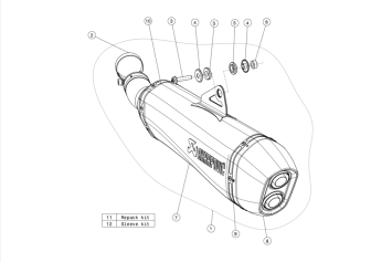 Akrapovic Slip-on Line Titanium Black Einddemper met E-keur BMW F 650 GS 2008 > 2012