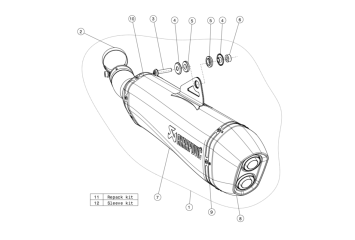 Akrapovic Slip-on Line Titanium Black Einddemper met E-keur BMW F 800 GT 2013 > 2019