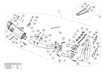 Akrapovic Racing Line Titanium Volledig Uitlaat Systeem Zonder E-keur Honda CBR 1000 RR / SP / SP2 2017 - 2019
