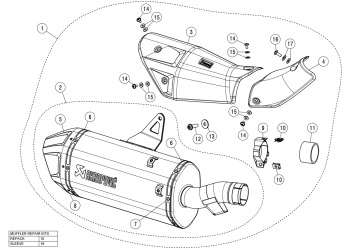 Akrapovic Slip-on Line Titanium Black Einddemper met E-keur Honda CRF 1100 L / Adventure Sports 2024 - 2025