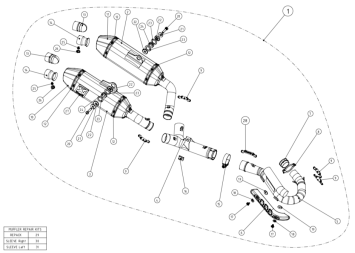 Akrapovic Evolution Line Titanium Volledig Uitlaatsysteem zonder E-keur Honda CRF 250 R / RX 2014 - 2015