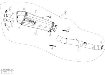 Akrapovic Slip-on Line Titanium Einddemper met E-keur Kawasaki GTR 1400 2008 > 2017