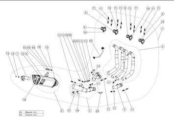 Akrapovic Racing Line Titanium Volledig Uitlaatsysteem zonder E-keur Suzuki GSX-R 1000 2017 > 2025