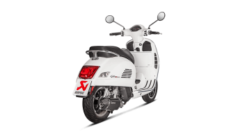 Akrapovic Slip-on Line RVS Black Einddemper met E-keur Vespa GTS Super 125 / Sport / Tech 2021 - 2024