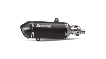 Akrapovic Slip-on Line RVS Black Einddemper met E-keur Vespa GTS Super 125 / Sport / Tech 2021 - 2024