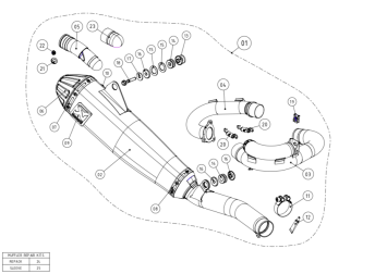 Akrapovic Evolution Line Titanium Volledig Uitlaatsysteem zonder E-keur Yamaha YZ 450 F 2018 > 2019