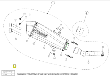 Akrapovic Slip-on Line RVS Einddemper met E-keur Yamaha X-Max 400 2013 - 2016