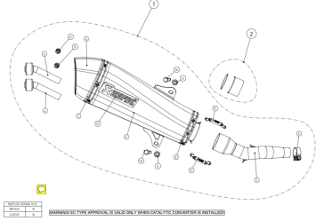 Akrapovic Slip-on Line RVS Einddemper met E-keur Yamaha Majesty 400 2007 - 2015
