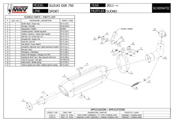 Mivv Suono RVS Slip-on Einddemper met E-keur Suzuki GSR 750 2011 > 2016