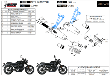 Mivv Ghibli Black Dubbele Slip-on Einddemper (L+R) met E-keur Moto Guzzi V7 III 2017 > 2020