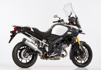 Shark DSX-5 Aluminium met RVS Black Endcap Einddemper met E-keur Suzuki DL 1000 V-Strom 2014 - 2016