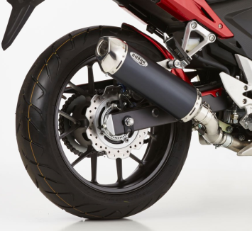 Shark DSX-5 Aluminium Black met RVS Endcap Einddemper met E-keur Honda CBR500R 2013 > 2015