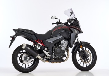 Shark DSX-5 Aluminium Black met RVS Endcap Einddemper met E-keur Honda CB500X 2013 > 2016