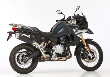 Shark DSX-5 Aluminium Black met RVS Endcap Einddemper met E-keur BMW F 850 GS 2018 > 2020