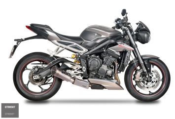 Spark Grid-O Titanium Einddemper + RVS Soundbox met E-keur Triumph Street Triple 765 RS / R / S 2017 > 2020