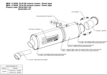 Akrapovic SP Series Carbon Einddemper met E-keur BMW K1200 S / R 2005 > 2008